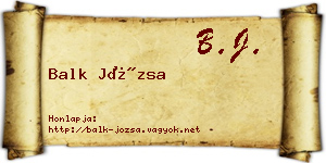 Balk Józsa névjegykártya